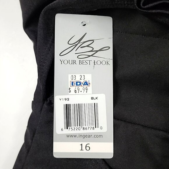 YBL Your Best Look Women's Black One Piece Swimsuit Strappy Halter Size 16 - Picture 9 of 16